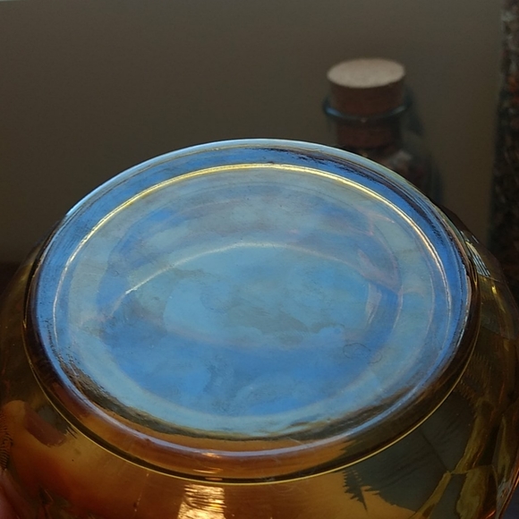 Vintage Amber Glass Powder Bowl / Candy Dish - Picture 7 of 7